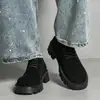 Sapatos masculinos de couro fosco estilo coreano, bico largo, de amarrar, estilo retrô, cano baixo, tamanho grande, sola grossa, sapatos de trabalho da moda