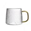 Conjunto de Copos Domésticos Espessos de Vidro Martelado com Alça, Resistente a Altas Temperaturas, Estilo Japonês, Conjunto de Copos de Vidro para Suco e Café, Luxo Leve