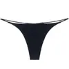 Estilo Europeo y Americano Doble Capa Tirante Fino Tanga Sexy Tiro Bajo Bikini Estampado Ropa Interior Erótica en Forma de T para Mujer para Fitness y Deportes