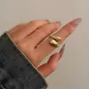 1 Juego de Anillo Geométrico Simple de Aleación Pesada con Forma de Anillo Pulido para Mujer, Pulsera Gargantilla, Juego de Joyería de Anillo, Venta al por Mayor Transfronteriza