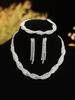 Explosões de moda transfronteiriças europeias e americanas, colar com pulseira e brincos de casamento de três peças com torção e diamante completo