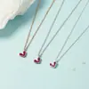 Colar Coração Pêssego Banhado a Ouro Rosa 18K Estilo Coreano Novo para Mulheres, Pingente Simples de Amor, Corrente para Clavícula, Colar em Forma de Coração para Meninas