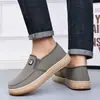 Novo Outono Masculino Antiderrapante Solado Macio Leve Tecido Tênis Slip-on Sapatos de Tecido Old Beijing Casuais para Pai Solado de Borracha