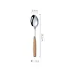 Mango de Madera Acero Inoxidable Cuchillo y Tenedor Western para Bistec Vajilla Japonesa Palillos Cuchara de Café Tenedor de Frutas Cuchara de Mango Largo Venta al por Mayor