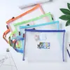 Bolsa para documentos de materia de doble capa, bolsa de nailon transparente, bolsa para tareas de estudiante de primaria, bolsa con cremallera, bolsa portátil para clasificación por materia