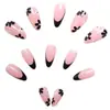 24 piezas de armadura para uñas para adultos, nuevo estilo dulce y fresco transfronterizo europeo y americano, Yanbian flor francesa, arte de uñas desmontable