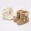 Sapatos de Veludo Loop para Crianças de 1-3-6 Anos Botas de Neve Infantis de Inverno Sapatos Curtos de Algodão para Bebê Botas de Pele para Meninas