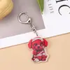 Chaveiro Acrílico Cão Vermelho Olho Grego Tendência Tiktok Pingente para Mochila de Estudante Decoração Divertida Personalização