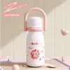 Botella de agua térmica de acero inoxidable 316 con diseño de caricatura, diseñada para que la usen los estudiantes en la escuela, con un revestimiento interior de cerámica portátil y una pajilla de doble propósito para beber.