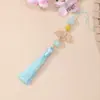 Abanico Dorado Estampado con Borlas, Colgantes de Borlas, Borlas de Hanfu, Abanico Decorativo Hecho a Mano Estilo Antiguo, Adorno Colgante con Patrón de Nubes