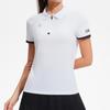 Roupas de golfe Camisa polo feminina de verão, camiseta de manga curta, lapela elástica alta, top esportivo de fitness