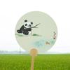Pintura Estilo Chino Panda Impresión Abanico Terminado Abanico Redondo Celebridad de Internet Abanico de Laca Atracción Turística de Verano Abanico de Laca