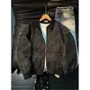 Chaqueta retro de solapa estilo granero de la alta calle americana para hombre, nueva primavera y otoño, abrigo de cuero con cremallera y retazos de corte holgado