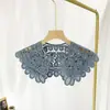 [Flor de cintura de perlas] chal de encaje fino de verano con protección solar, hueco, versátil, cuello falso, bufanda exterior para falda