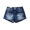 Shorts Jeans de Cintura Baixa com Quadril Largo, Bigodes de Gato, Verão 2026, Novo, Versátil, Retrô, Slim Fit, Casual