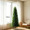 Árbol de Navidad artificial verde de PVC con luces, estilo delgado tipo pluma, decoración navideña al por mayor