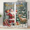 Cortinas de Natal mais vendidas na Amazon TEMU transfronteiriças, decorações de Papai Noel e coberturas festivas para janelas