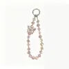 Llavero de coche con cadena de cristal facetado de mariposa de cristal muy elegante y único, correa de teléfono de moda y personalizada, accesorio para bolso