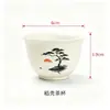 Taza de té desechable kung fu impresa, juego de té de alta gama, material de cáscara de arroz, para uso doméstico, engrosada, resistente a altas temperaturas, taza de té pequeña para degustación de té