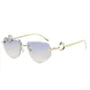 Gafas sin montura de borde cortado con correa de color estilo japonés y coreano transfronterizas, de alta gama, a la moda, para fotos de vacaciones, para conducir