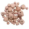 Venta al por mayor de fábrica 10~30 mm Cuentas octogonales de haya Cuentas hexagonales multilaterales de haya Juguete para molares de bebé Accesorios