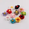 Fio de Mohair Crochê Flor Puff de Seis Pétalas DIY Broche Feito à Mão Materiais Acessórios de Vestuário Acessórios de Joia