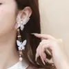 Pendientes de Encaje Coreano Perla Diamante Perla para Niñas Pendientes de Borla Mariposa Súper Hada Pendientes Pendientes Populares Elegantes