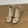 Sandálias Romanas Chuyuji para Mulheres, Botas de Tornozelo Vazadas de Aumento de Altura para o Verão, Novo Estilo Francês 2026 com Cinto para Calça