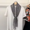 Bufanda Larga Kage 100% Gasa de Seda para Mujer, Accesorio de Cinta, Diadema, Bufanda, Versátil y Elegante, 30*160cm