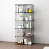 Sala de Estar Hogar Malla de Hierro Ensamblaje Estante de Malla de Hierro Venta Directa de Fábrica Juego Completo de Gabinete de Almacenamiento Estante para Flores Estantería Malla de Hierro