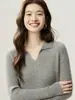 Nova coleção outono e inverno: Suéter leve e luxuoso de gola alta 100% cashmere puro para mulheres, de mangas compridas, tricotado em ponto trançado, base de malha de cor sólida