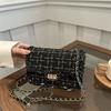 Bolsa Feminina Casual Fashion Tecida Bolsa de Corrente de Lã Primavera e Verão 2025 Nova Bolsa de Ombro Transversal Textura Bolsa Feminina para o Dia a Dia
