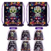 Bolsa mochila con cordón temática del Día de Muertos, bolsa de almacenamiento portátil, bolsa de mano con cordón, bolsa de cordón, mochila escolar