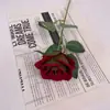 Rosa Artificial Tallo Único Terciopelo Rosa Perla Pequeña Ramo Falso Arreglo Floral Terminado Decoración de Boda Fotografía Material Floral