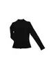 Suéter Elástico de Outono e Inverno com Manga Longa de Tricô e Decote V, Blusa Versátil para Mulheres, Camisa Básica Slim-Fit de Cor Sólida Alta Elasticidade