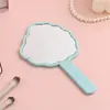 Nuevo Espejo de Mano de Encaje con Forma Irregular para Niñas, Espejo Pequeño Portátil con Mango Imprimible, Espejo de Maquillaje