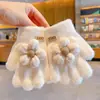 Luvas de Meio Dedo para Bebê Outono e Inverno Bebê Quente Dobráveis Tricô com Dedos de Fora Menina Dedo Desenho Animado 2024 Novo