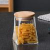 Frasco de vidrio cuadrado irregular sellado, frasco para almacenar alimentos de cocina, frasco trapezoidal para té, frasco para almacenar granos de café