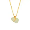 Collar de calabaza de plata esterlina 925 con jade hetiano para mujer, moda nacional, nuevo colgante chino de cadena de clavícula con doble colgante de viento Fulu