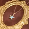 Colar Pingente Estrela-do-Mar Novo Design Transfronteiriço Europeu e Americano, Estilo Férias, Joia de Corrente de Clavícula Doce e Única