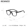 Gafas Leiren para Niños Plaza de Silicona Anti Luz Azul Sin Receta, Lindo Bebé Bloqueo de Color Remache Retro Montura para Miopía