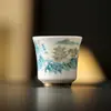 Dehua grasa de oveja jade porcelana oro tres tapas cuenco olla de lado a lado tetera hogar juego de té kung fu chino al por mayor cuenco de té