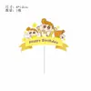 Crayon Shin-Chan Amarelo Menina Fofa Decoração de Mesa de Sobremesas Topper de Bolo Aniversário Push Pop