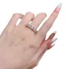 Mu Jing Joyería Nuevo Anillo de Diamante Geométrico Rai para Mujer Anillo Delgado Simple de Personalidad Apilable Moda Estilo Europeo y Americano