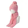 Novo Chapéu de Tricô de Moda de Inverno com Forro de Lã, Chapéu de Tricô Trançado Espesso, Conjunto de Cachecol e Chapéu Quente para Exterior, Transfronteiriço