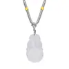 Nova Colar Pingente Estilo Chinês Simples Calcedônia Branca Formato de Cabacinha Joias de Pedra Natural Femininas Moda de Alta Qualidade Fornecimento ao Vivo