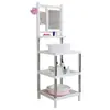 Estante de Lavabo de Pie para Uso Doméstico, Estante de Almacenamiento Estilo Tradicional, Soporte de Lavabo de Acero Inoxidable para Baño, Estilo Rústico Moderno