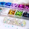 Paquete de 12 Purpurina para Uñas Estrella de Cinco Puntas Láser 3 mm Lentejuelas de Estrella para Uñas Accesorios de Resina para Bricolaje Navidad Bricolaje