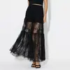 Vestido de Encaje Perspectiva para Mujer Falda de Gasa Moda Transfronteriza Amazon Vestido Largo Sexy para Mujer Vestido Oscuro para Mujer