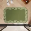 Tapete de chão absorvente para banheiro estilo francês de luxo leve, tapete antiderrapante de secagem rápida de terra de diatomáceas para entrada de banheiro, tapete para pés de vaso sanitário resistente à sujeira